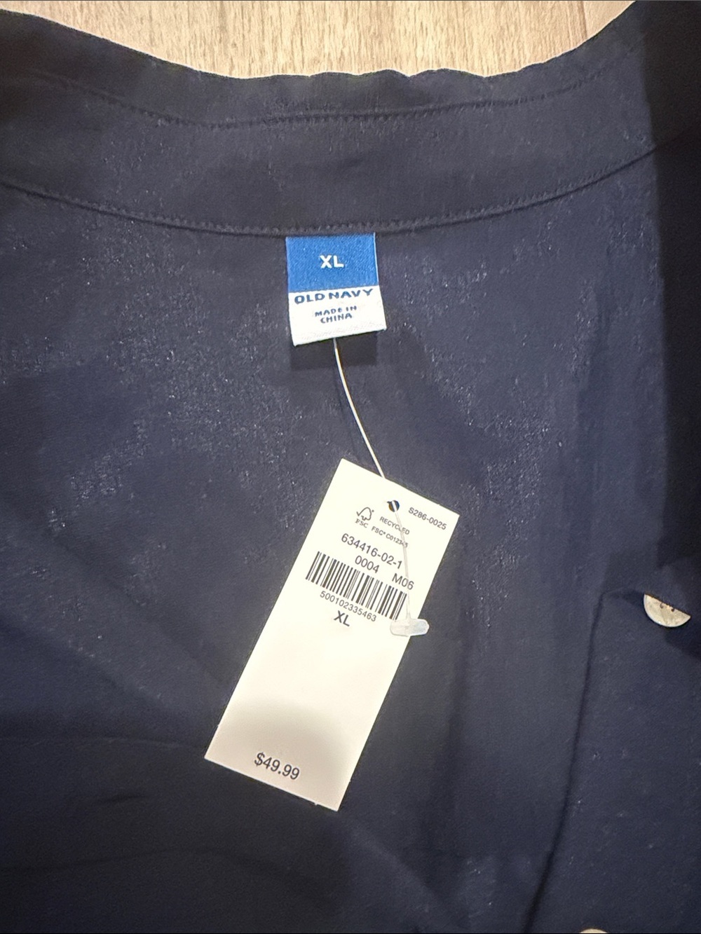 Old Navy Navy Button-Tie Midi Dress - Picture 2 of 5